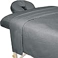 ForPro Premium Flannel 3-Piece Massage Sheet Set, Cool Grey