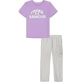 Under Armour girls 2-piece Short Sleeve Tee and Leggings Set, Soft & Comfortable