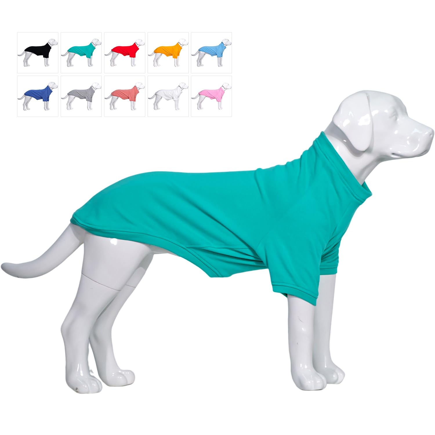 Lovelonglong Dog Pullover Sweatshirt Autumn Winter Cold Weather Dog T-Shirts for Small Medium Large Size Dogs Toy Poodle Clothes Turquoise M