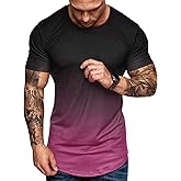 rrhss Mens Muscle Gym T-Shirts Short Sleeve Workout Athletic Bodybuilding Cotton Tee