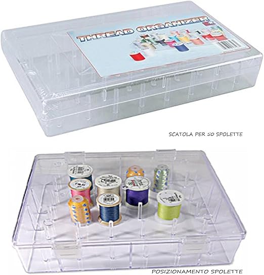 caja contenedora para hilo de coser para 50 espoletas de alambres: Amazon.es: Hogar