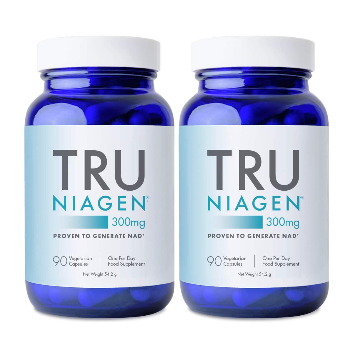 TRU NIAGEN NAD+ Supplement Niacin as Nicotinamide Riboside for Reduction of Tiredness & Fatigue, Patented Formula NR - 300mg 2 x 90 Count