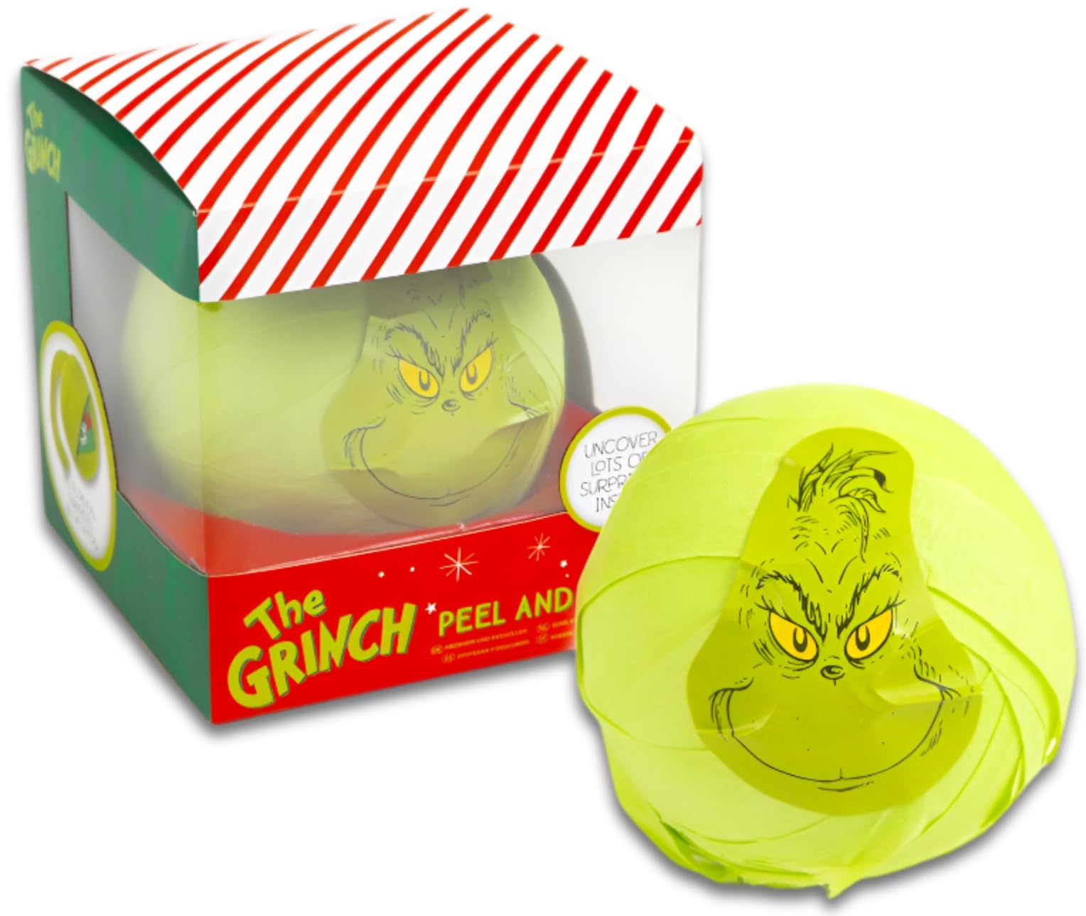 RMS The Grinch Peel & Reveal Christmas Pass The Parcel Style Party Game Family Xmas Fun Dr. Seuss
