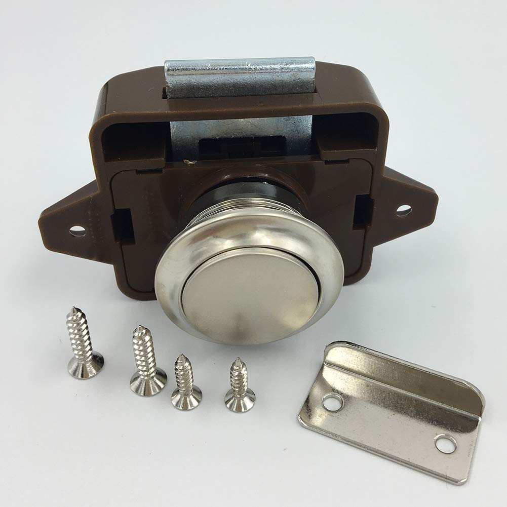 Button Door Key Pad Lock Push Button Catch Caravan Motorhome Door Lock Latch Lock Catch Knob Drawer Cupboard Cabinet Door Furniture Handle - 1PC