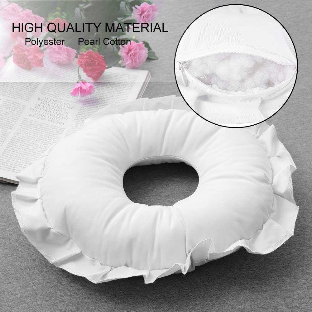 Soft Face Rest Pillow, Polyester Face Support Relax Pillow Beauty SPA Salon Massage Hollowed Pillow Travel Nap Relaxation Rest Cushion for Massage Table Travel Home Use(White) : Beauty