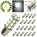 AUTOSAVER88 20x BA15D 5050 27-SMD LED Car Marine Camper Trailer Light Bulbs Super Bright White 6000K 1142 1076 DC 12V