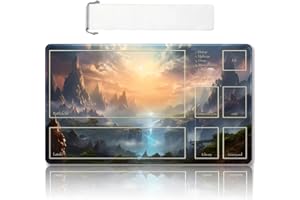 DAUXID Edge-Stitched 24x14 Inch MTG Playmat,TCG Playmat with Free Storage Bag, Non-Slip Gaming Mat,Ideal for MTG Card Games (DKT (48),Zones 1)