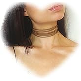 W WEILIRIAN Layered Suede Choker Necklace Black Velvet Necklace Choker Velvet Cord Necklace Short Collar Necklace Jewelry for Women and Girls Gifts