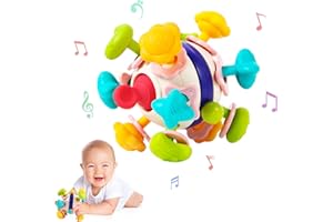 Hooku Baby Teethers Montessori Toys, Baby Sensory Teething Toys, Baby Rattle Chew Toys, Toddler Educational Learning Toys, Gifts for Infant Newborn Boys Girls