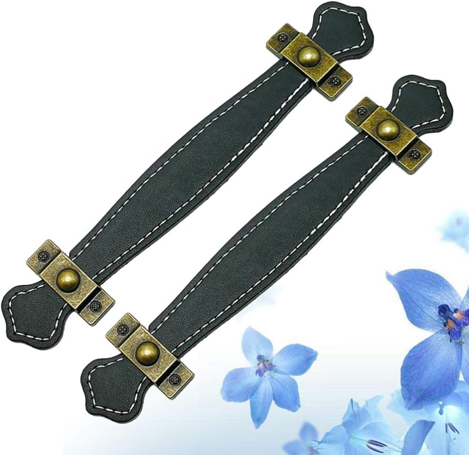 SUPVOX Pu Leather Handle 7.5 Inch Zinc Alloy Vintage Style Drawer Pull Cabinet Door Handle for Kitchen Bathroom Furniture - Image 4