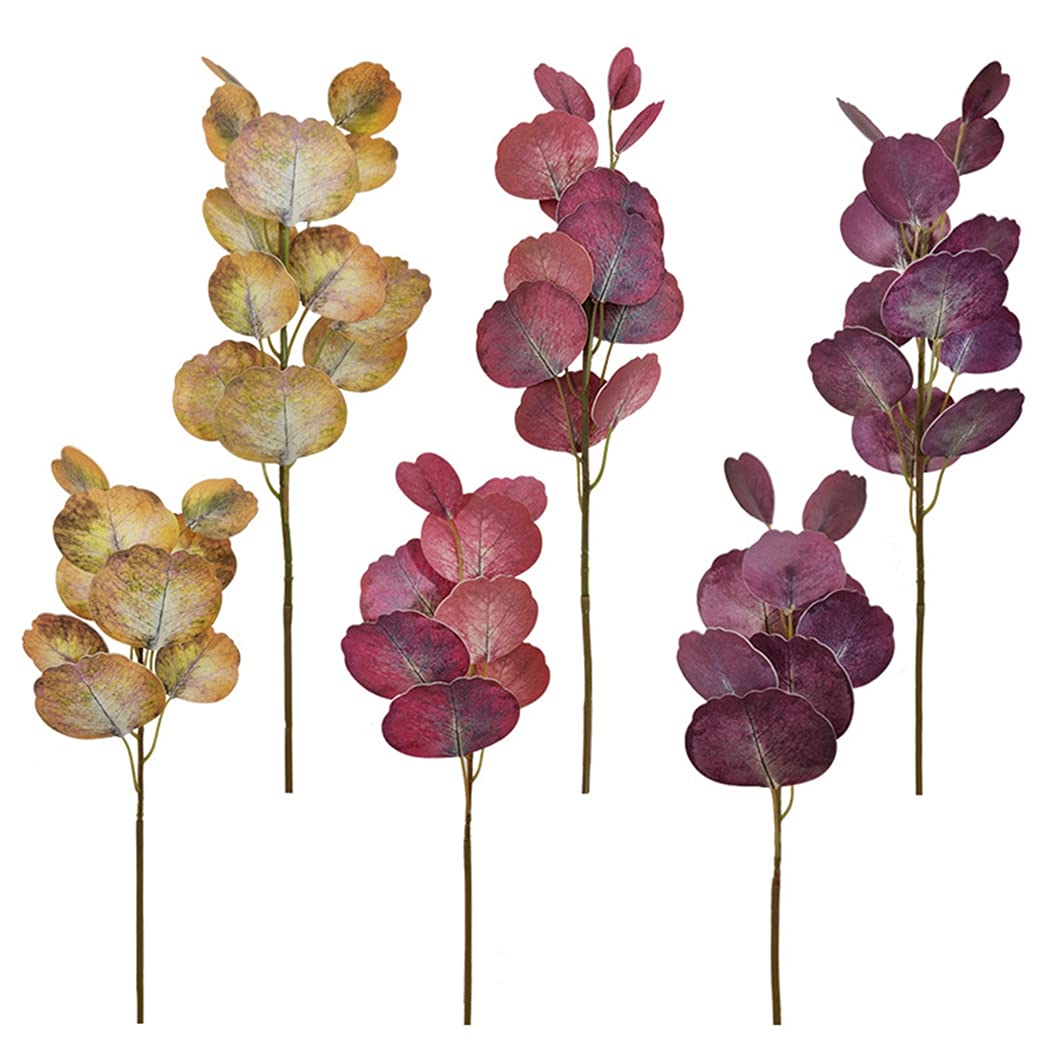 Buy Outgeek Artificial Eucalyptus Stem Durable 6 Branches Lifelike Faux Leaf Stem Fake Plant