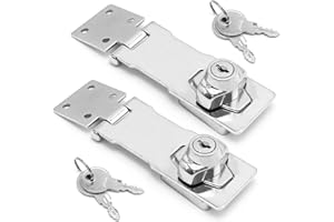 MDEOOSKY 2PCS 4Inch Keyed Hasp Locks, Drawer Cabinet Lock, Keyed Door Lock Hasp Latch Suitable for Barn Door, Cabinets, Drawe