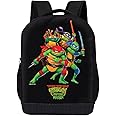 Teenage Mutant Ninja Turtles Backpack Shoulder Bag for Boys, Girls, Toddlers - Leonardo, Donatello, Michelangelo and Raphael Cute Kids Backpack for School - 18" Inch Bookbag (Mutant Mayhem)