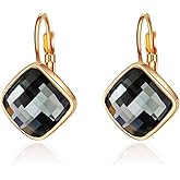 VONSSY Crystal Drop Dangle Earrings Leverback Hoop Hanging Zircon Jewelry Gift for Women Mother Wife
