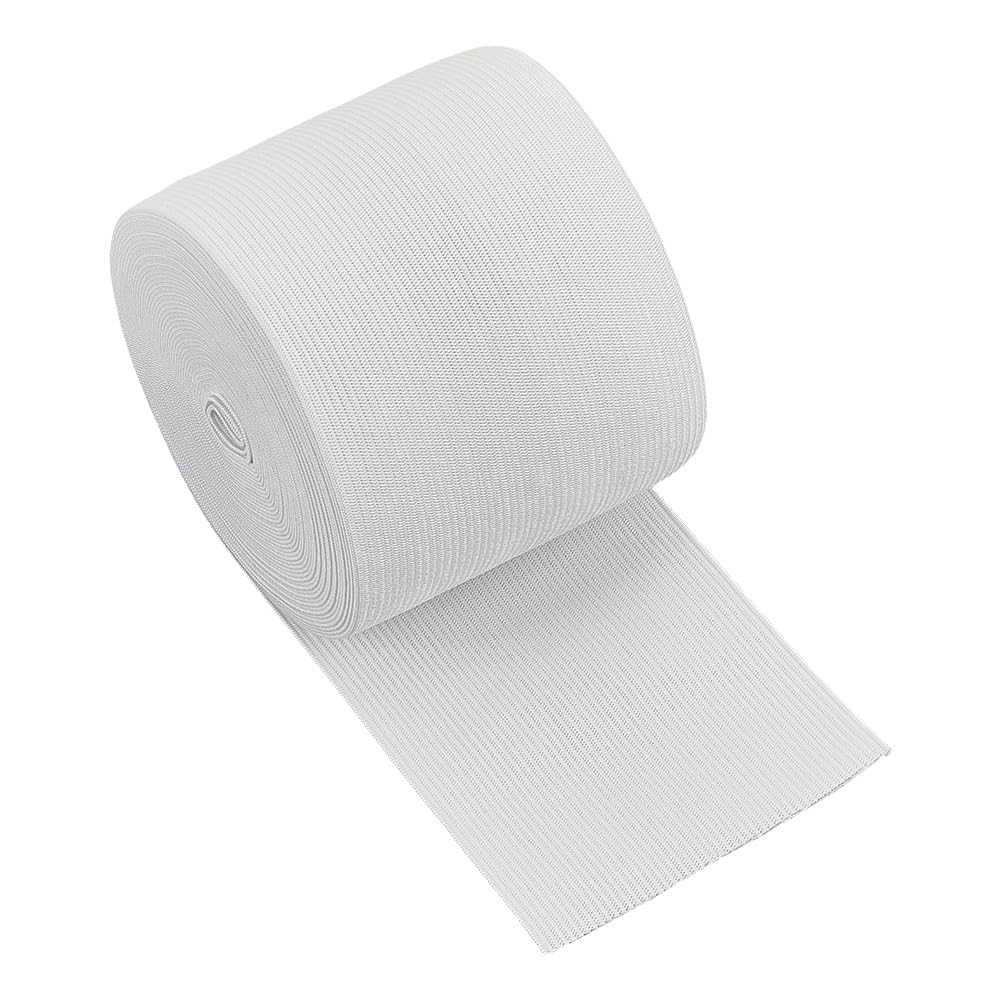 BENECREAT 8.5 Yards/8 Meters 80mm Wide Knit Elastic Band Flat Stretch Elastic Band for DIY Sewing Project Waist Band Making, White