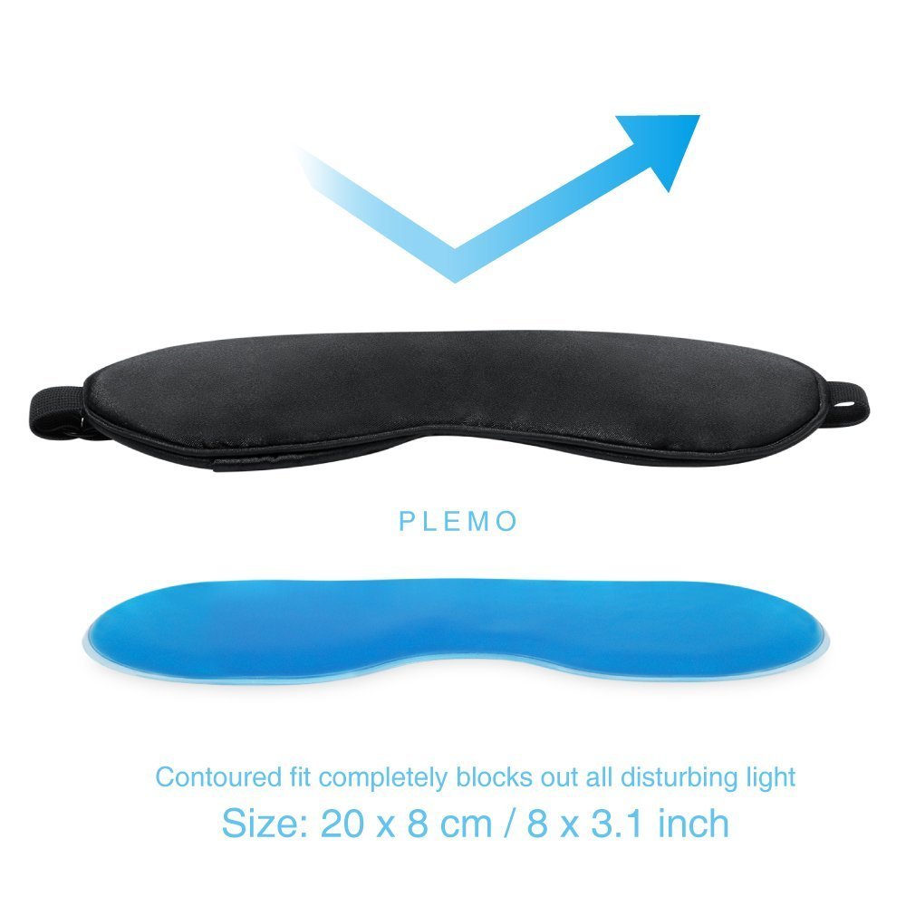 PLEMO Sleep Mask, Gel Pack Eye Shade Set, Hot & Cold Therapy for Insomnia, Puffy Eyes & Dark Circles