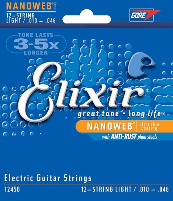 Elixir Strings Electric Guitar Strings, 12String Light Amazon.in