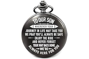 LEVONTA Men Gifts for Birthday Anniversary Valentines Day Graduation Fathers Day Christmas, Personalized Pocket Watch for Him