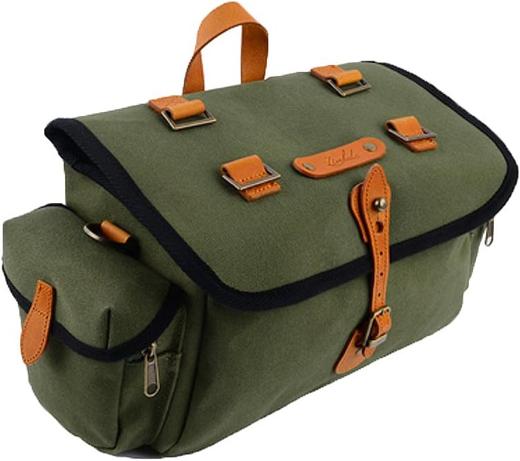 Zimbale Bicycle Waterproof Canvas Saddlebag - 11 Liter Capacity - 11.8 X 7.5 X 7.1 (inch)