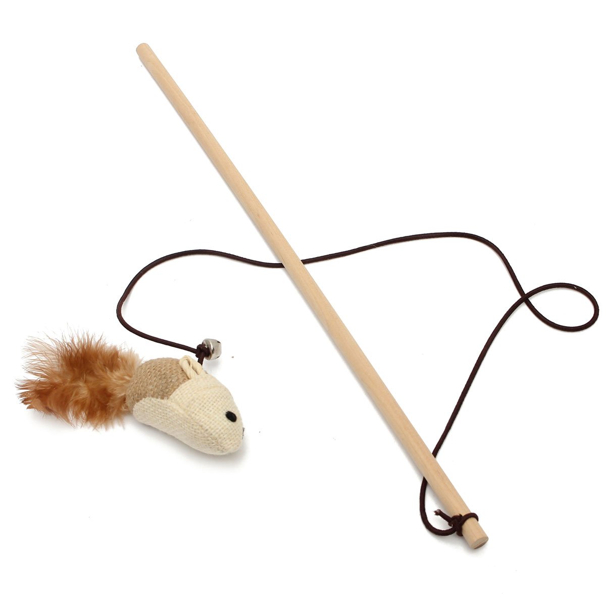 Kungfu Mall Cat Teaser Pet Kitten Toy - Bell, Stick, Feather, Ball & Mice - Interactive Play Toy