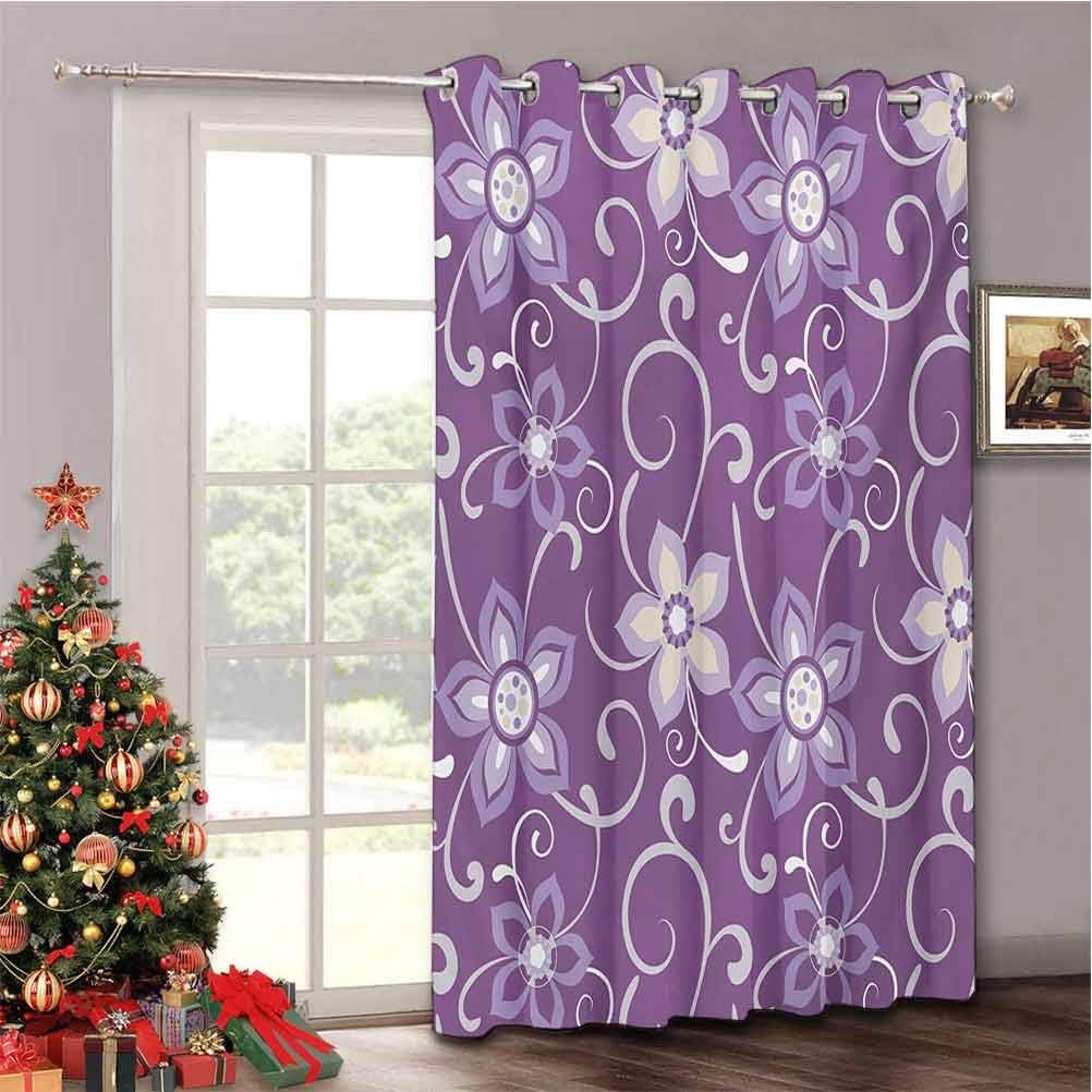 Eggplant Room Darkening Curtain for Sliding Door, Beautiful