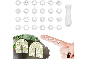 Keoker 24 Mini Clay Cutters with Screw Handle, Polymer for Earrings, Small Tools for Clay Jewelry for Halloween Christmas Design