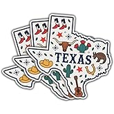3Pcs Texas State Map Sticker Funny Western Cowboys Guitar Cactus Rodeo Travel Stickers Gift for Texans Western Lifestyle Texas State Pride Decal for Laptop Water Bottle Toolbox Case Cars 3"