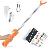 Hdroor Cattle Prod, Waterproof Electric Livestock Prod for Cattle with LED Light, Retractable and Cattle Prod Livestock for Cows Hogs Sheep and More -37In