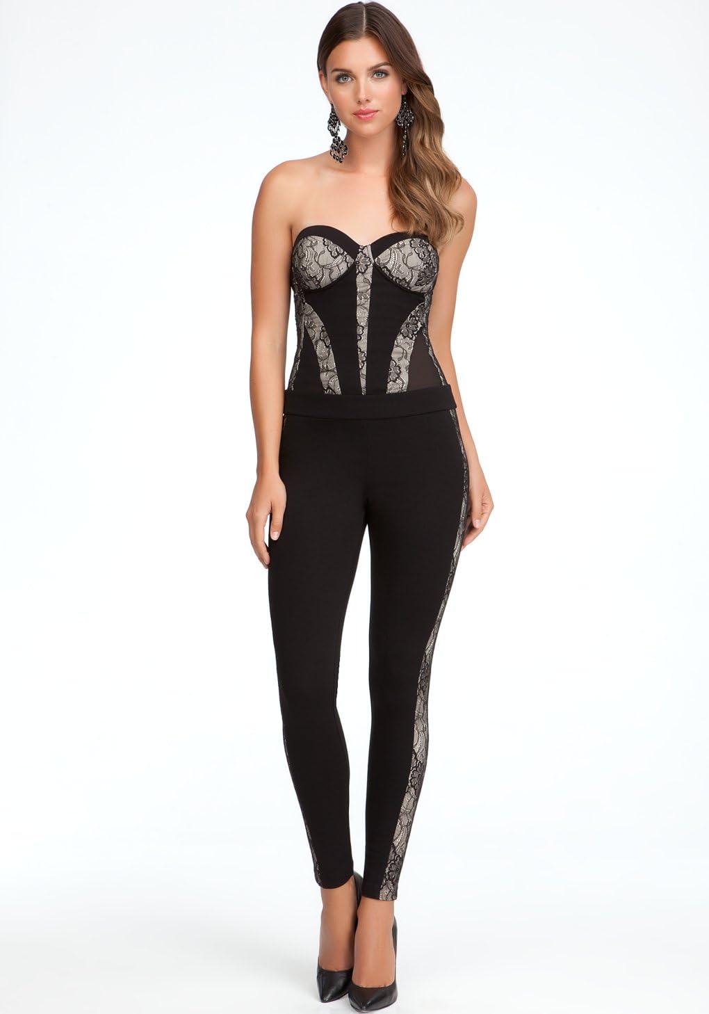 bebe lace jumpsuit