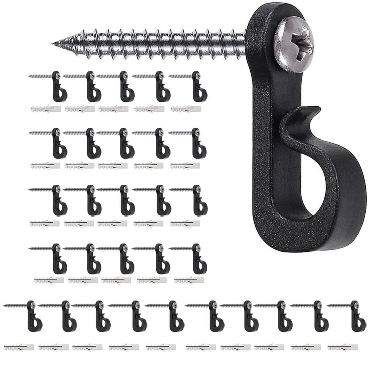 Uni-Fine 30-𝗣𝗮𝗰𝗸 Q-Hanger Screw in Hooks Indoor and Outdoor Home Christmas Lights Hanger Hooks Garage New Year Party for Outdoor String Lights