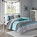 Mi Zone Comforter Set Fun Bedroom Décor - Modern All Season Polka Dot Print, Vibrant Color Cozy Bedding Layer, Matching Sham, Decorative Pillow, Twin/Twin XL, Leopard Teal 3 Piece