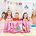 BeeGreen Unicorn-String-Bags-Gifts-Bag 6 Pack Bulk Cute Drawstring Backpack Bag Pink Unicorn Birthday Party Supplies for Kids Girls