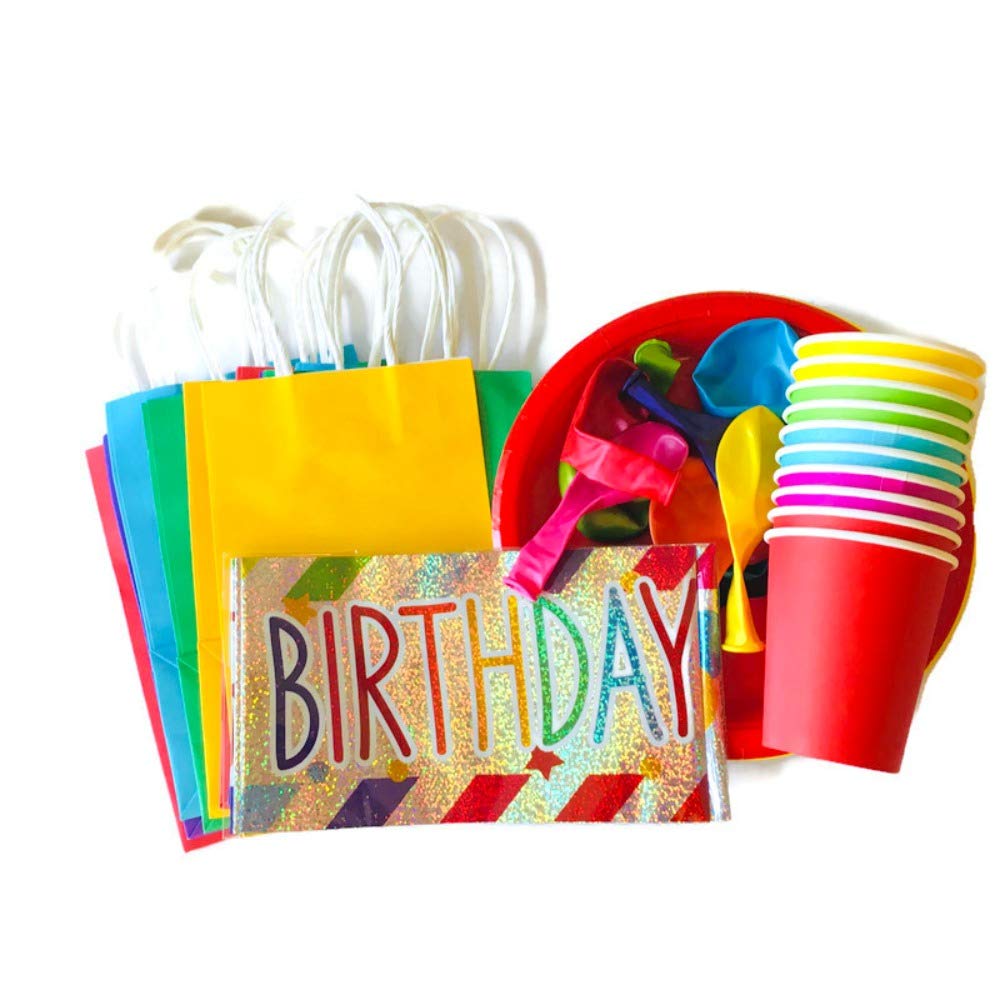 Rainbow Partyware Set! 35 Brightly Coloured Party Items! Give Your Party A Rainbow Colour Pop!