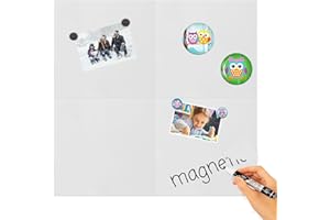 STTMGN White Board for Wall,Magnetic Receptive Sheet Metal with Adhesive Backing,Square 8" Peel and Stick Solid WhiteBoard-4 Pack