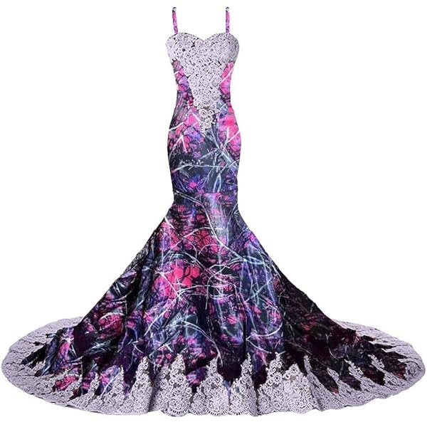 DINGZANCAMO Floor Length Camo Beach Wedding Dresses Formal