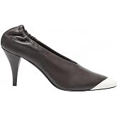 MKOPWOX Women's Pumps Two‑Tone Pointed Toe Stiletto High Heels | Slip On, 3.35 Inch Heel, Elastic Back Dress Heels, Elegent Party Wedding Daily Shoes