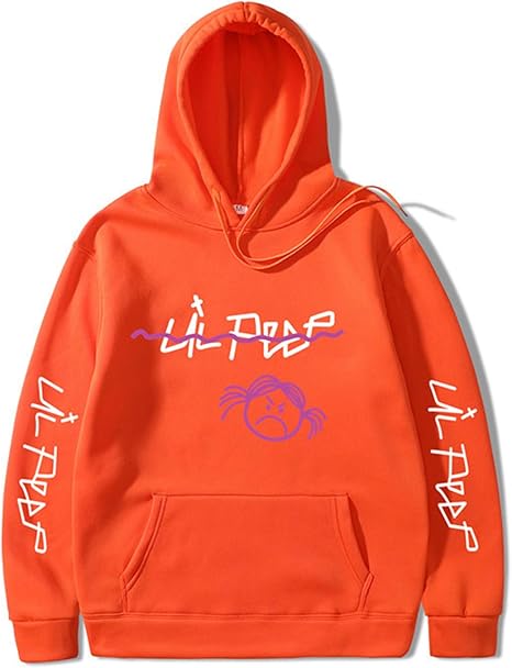 Amazon Co Jp メンズカジュアルセーター リルピープラッパーヒップホップパーカークールプルオーバーストリートファッションメンズ と女性のためのスウェットシャツ オレンジ色 Xxxl ホーム キッチン