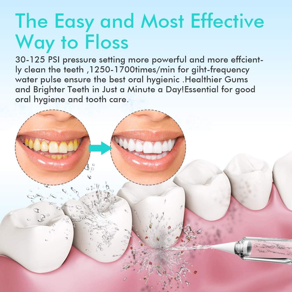 Upgrade Water Flosser, 600ML Water Flosser Teeth Cleaner for Family, Homgeek Anti Leakage Dental Water Flosser Oral Irrigator 10 Adjustable Pressure with 7 Multifunctional Tips (600ML): Health & Personal Care