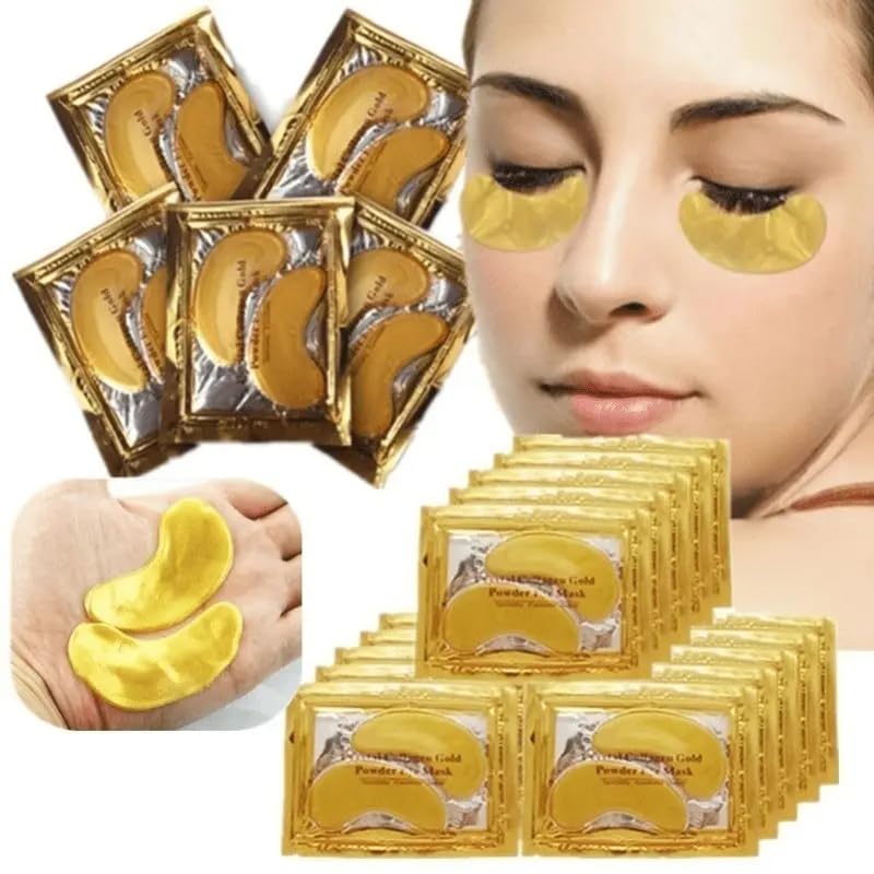 Gold Collagen Under Eye Masks – 12 Pairs | Anti-Aging Eye Patches for Dark Circles, Puffiness, and Wrinkles | Hydrating & Firming Gel Pads for Eye Bags and Fine Lines – Premium Skincare Treatment