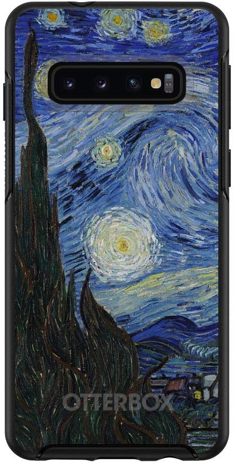 DistinctInk Case for Samsung Galaxy S10+ Plus (6.4" Screen) - Custom Black OtterBox Symmetry - Van Gogh Starry Night - Classic Art