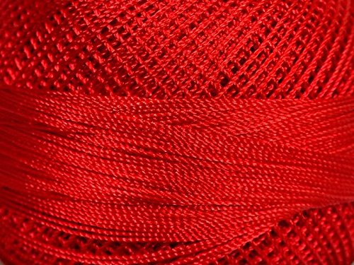 Red Yarn Art Tulip Size 10 Microfiber Thread - 50 Gram, 273 Yards