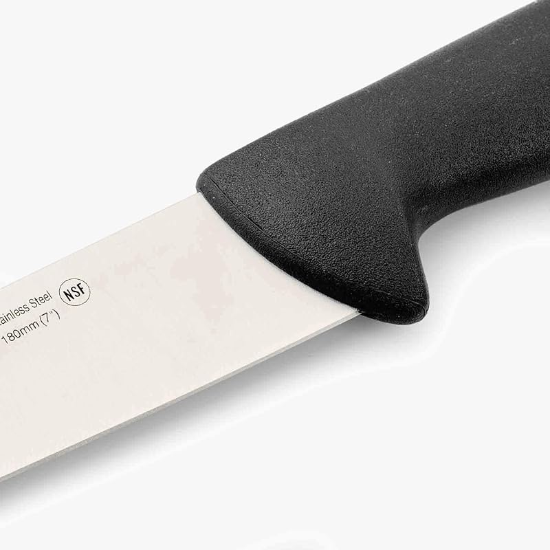 Faca de talhante da gama Nitrum Stainless Steel. Faca de carne. Cabo de polipropileno preto. Sistema de identificação de cores para uso prolongado e intenso. Série 2900. Cor preta.
