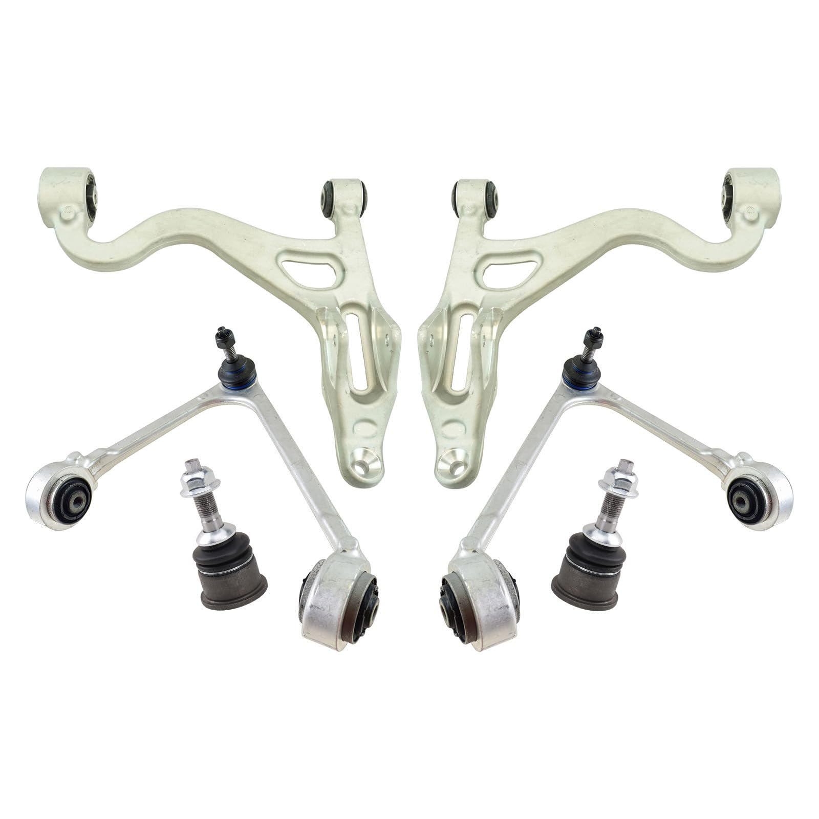TRQ Front Left and Right Upper and Lower Control Arm with Ball Joint Set 6 Piece Compatible with 2003-2005 Ford Thunderbird 2002-2006 Lincoln LS Image