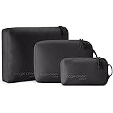 Eagle Creek Pack-It Isolate Cube Set - Packing Cubes for Stackable Storage - Convenient Top Handle - Easy Grab Zipper Pull - Black - XS/S/M - 3