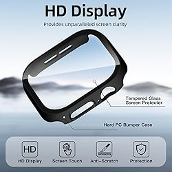 Adorve 3 Pack Tempered Glass Case for Apple Watch