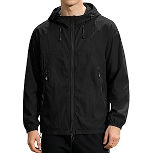 Ynghtd Men's Color Block Sun Protection Jacket, UPF 50+ Athletic Hooded Windbreaker, Lightweight Breathable Zip-Up Top