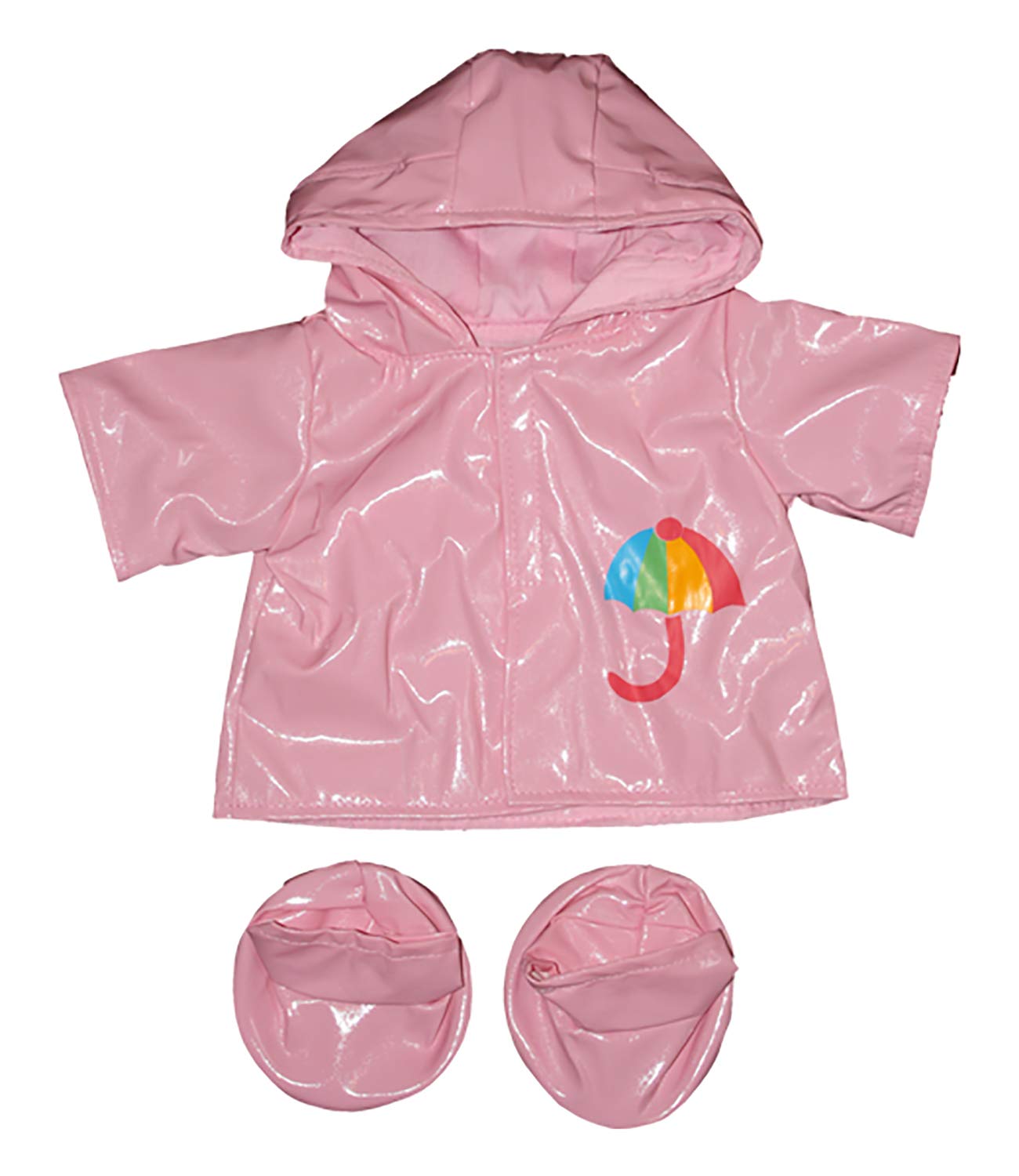 Pink Raincoat w/Boots Outfit Teddy Bear Clothes Fits Most 14" - 18" Build-A-Bear and Make Your Own Stuffed Animals