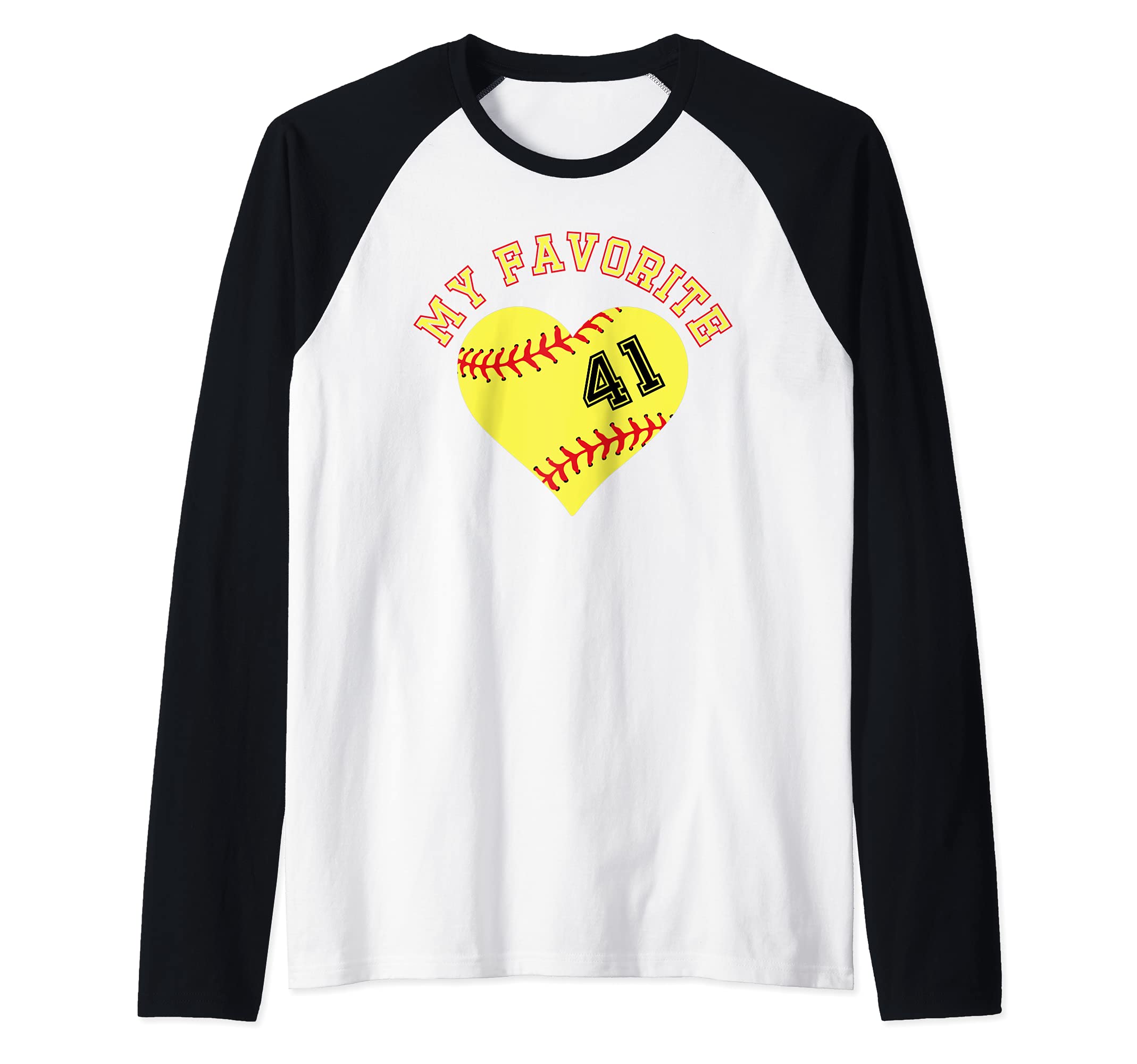 Softball Player 41 Jersey Outfit No #41 Sports Fan Raglan Baseball Tee