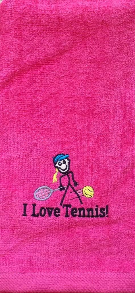 I Love Tennis 100% Cotton Tennis Towel