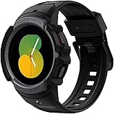 Spigen Rugged Armor Pro Designed for Samsung Galaxy Watch 5 44mm (2022), 4 44mm (2021) Band with Case Protector - Charcoal Gray